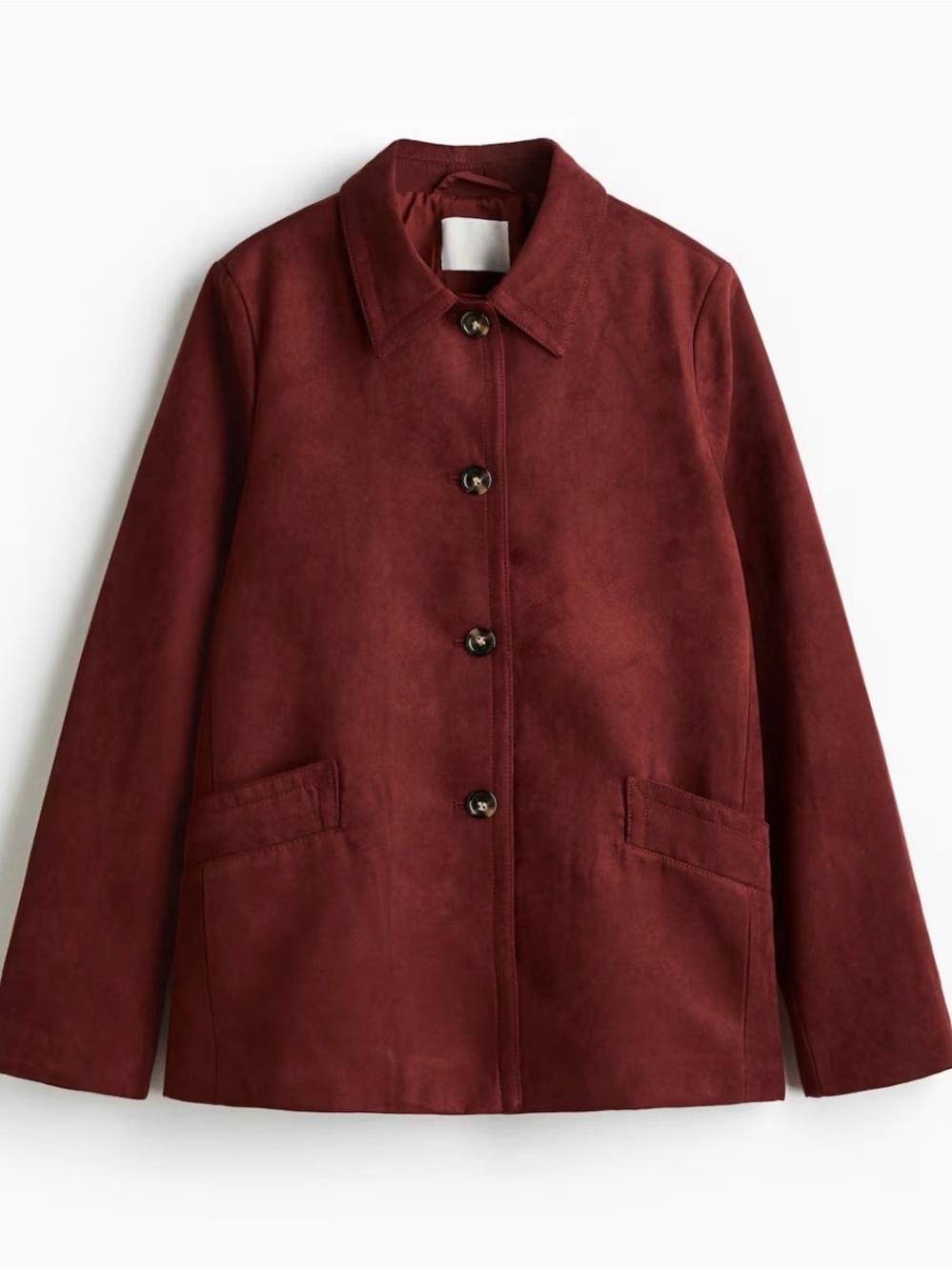 NWT,  Women’s Burgundy Tailored Button Front Shirt Jacket w/Collar, Lined, SZ L